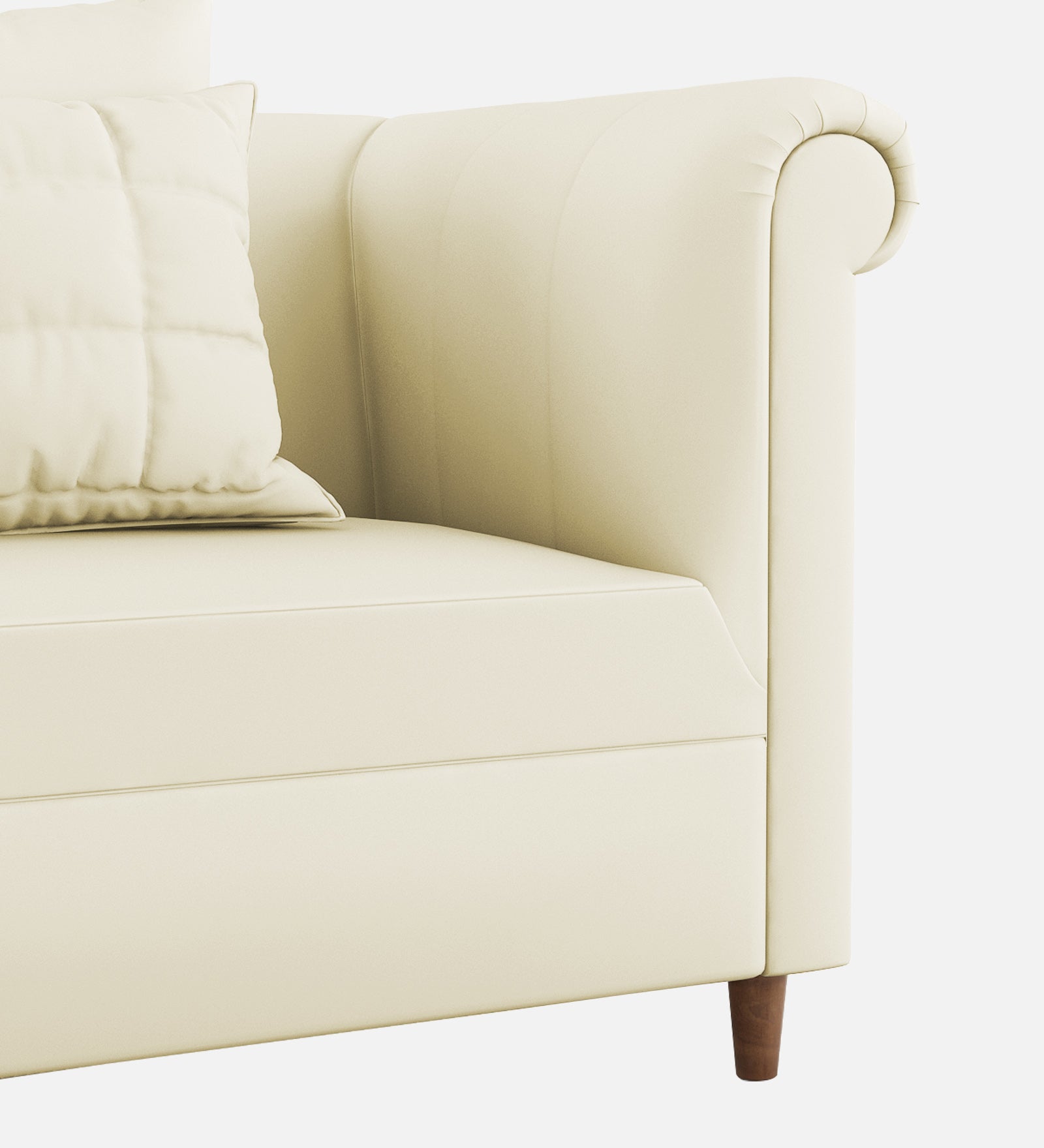 Rubi Velvet 1 Seater Sofa In Warm White Colour - Febonic Living