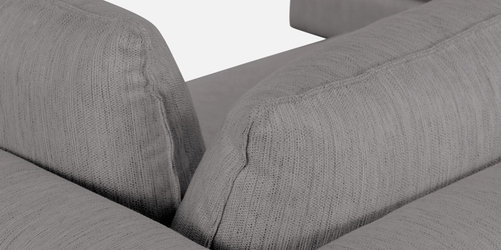 Ziggy Fabric LHS Sectional Sofa (3+Lounger) In Silver Grey Colour - Febonic Living
