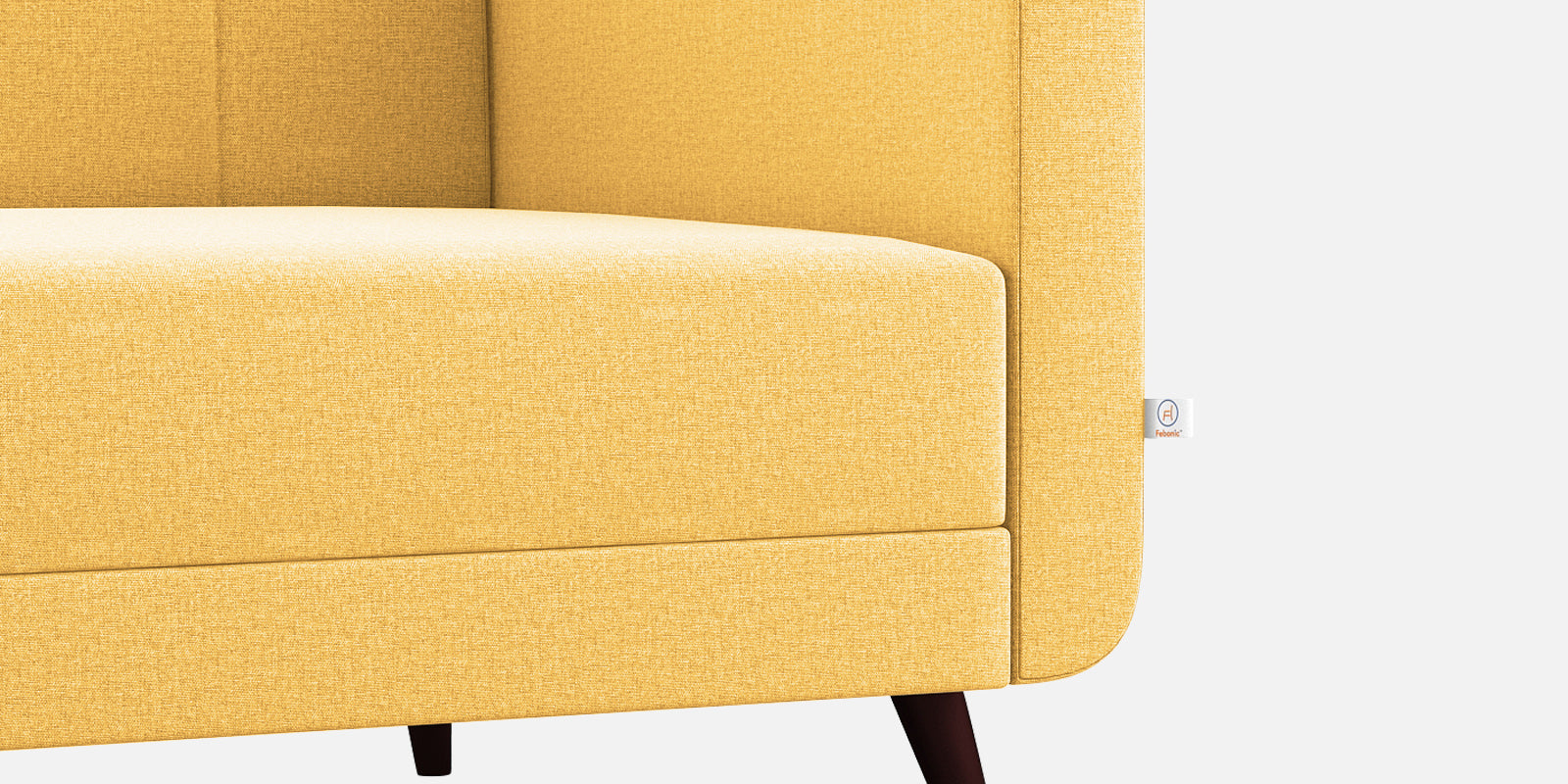 Wiki Velvet 3 Seater Sofa In Turmeric yellow Colour - Febonic Living