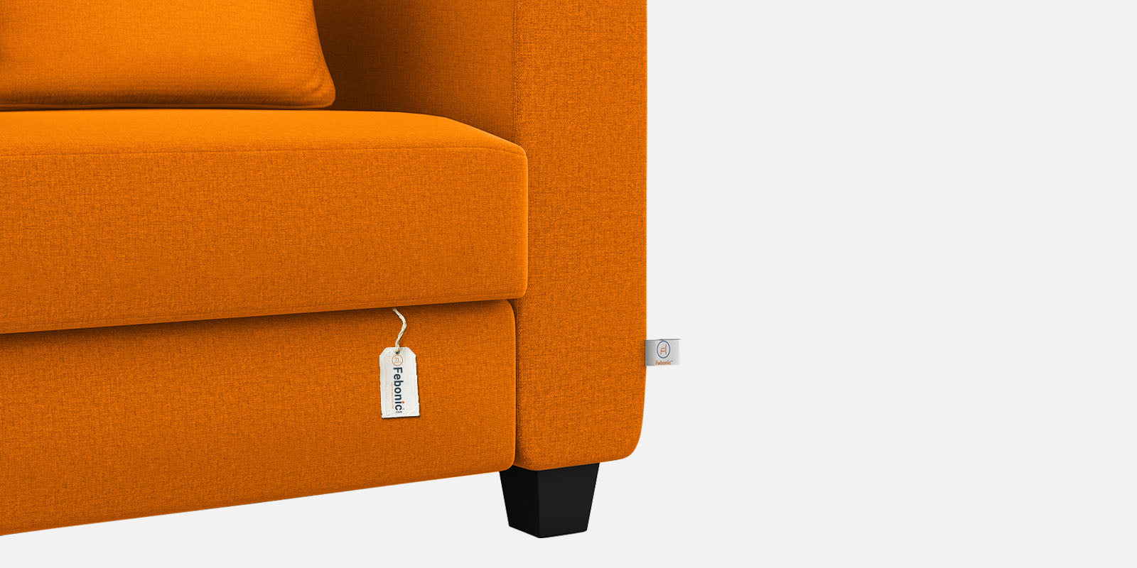 Cosmic Fabric 3 Seater Sofa In Vivid Orange Colour - Febonic Living