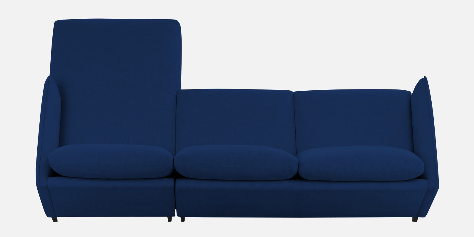 Piku Fabric LHS Sectional Sofa (3+Lounger) In Royal Blue Colour - Febonic Living