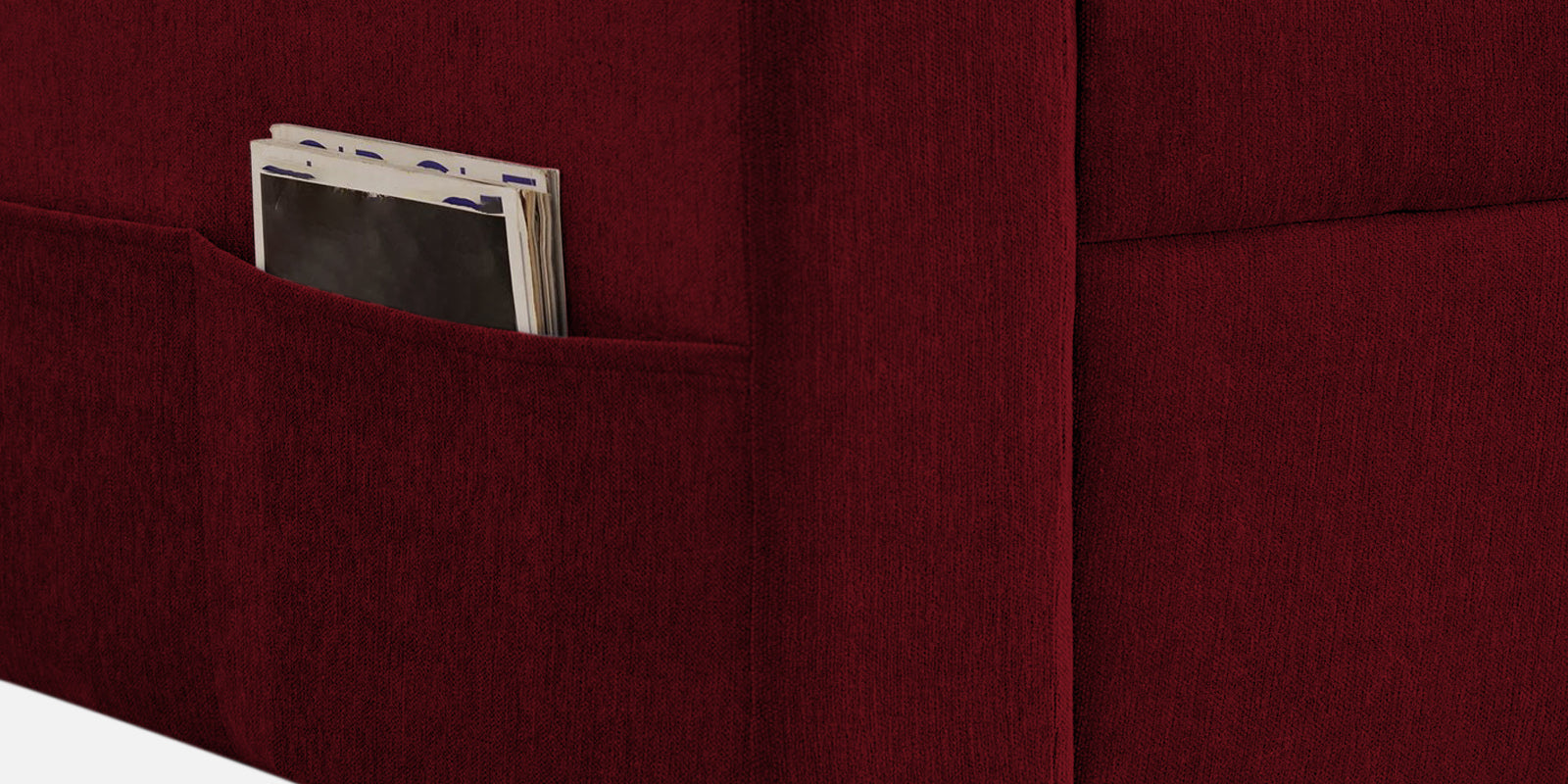 Kara Fabric 3 Seater Pull Out Sofa Cum Bed In Ruby Red Colour - Febonic Living