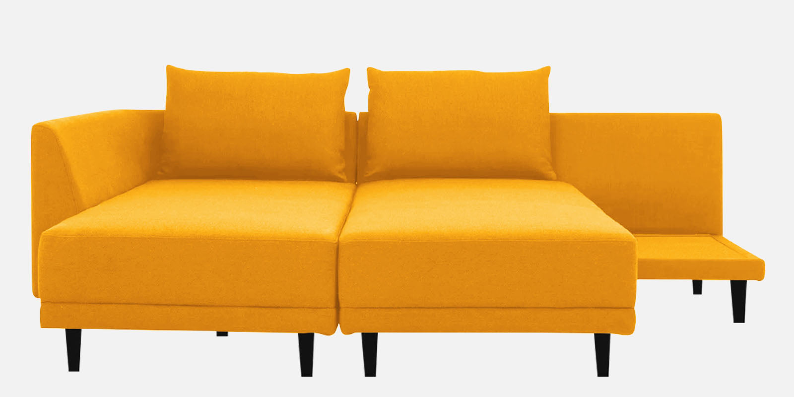 Ira Fabric RHS 6 Seater Convertible Sofa Cum Bed In Bold Yellow Colour