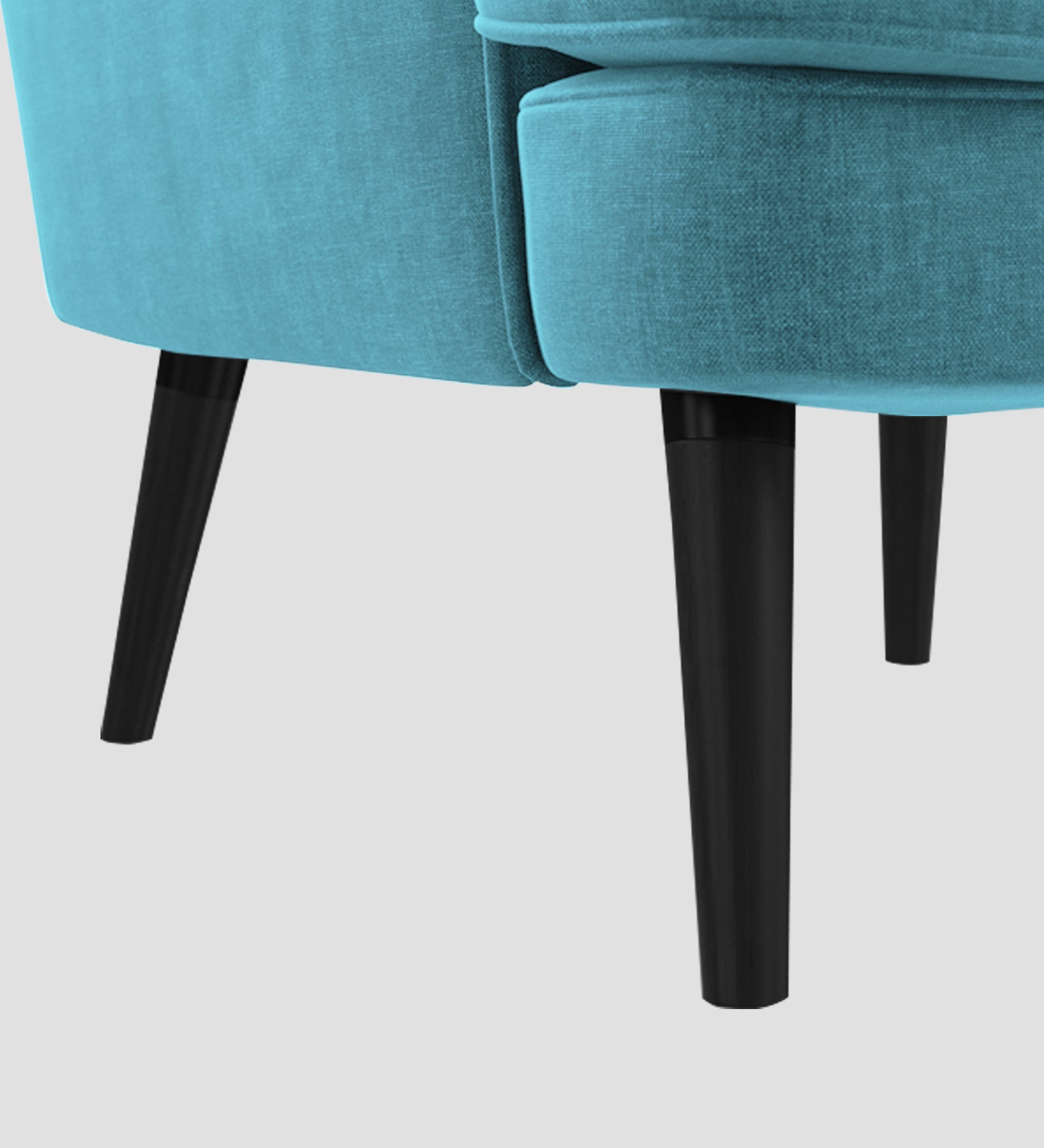 Niya Velvet Wing Chair In Aqua Blue Colour - Febonic Living