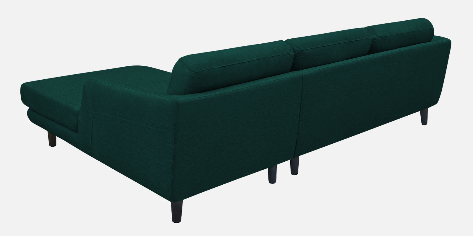 Natasha Velvet LHS Sectional Sofa (3+Lounger) In Forest Green Colour - Febonic Living
