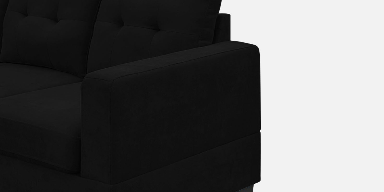 Thomas Fabric RHS Sectional Sofa (3+Lounger) In Zed Black Colour - Febonic Living