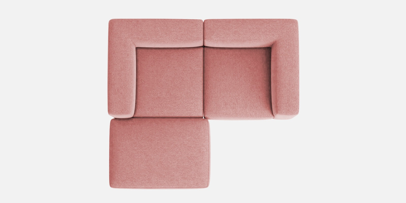 Dora Velvet RHS Sectional Sofa (2+Ottoman Lounger) In Millennial Pink Colour - Febonic Living