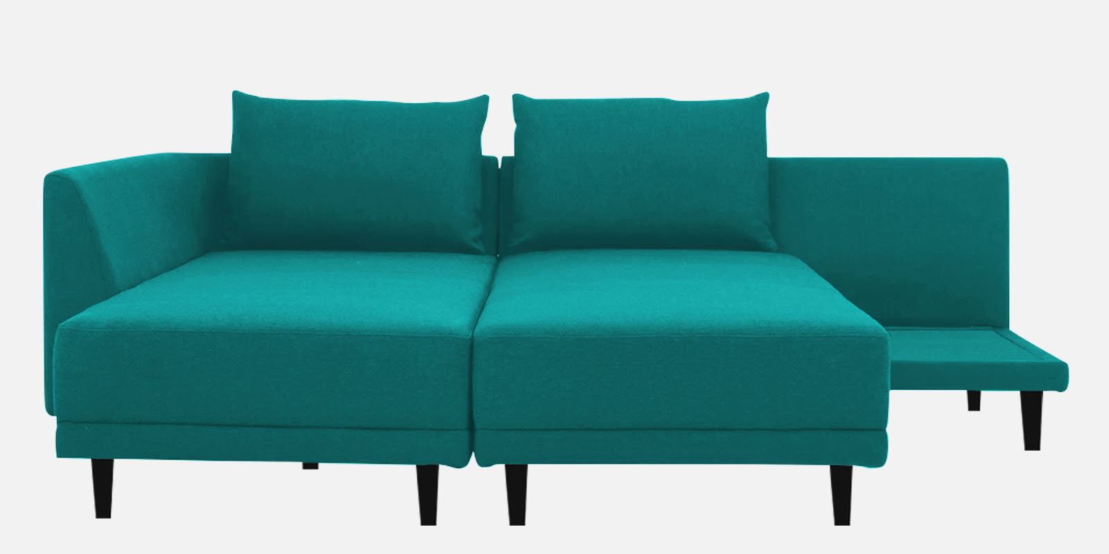 Ira Fabric RHS 6 Seater Convertible Sofa Cum Bed In Sea Green Colour - Febonic Living