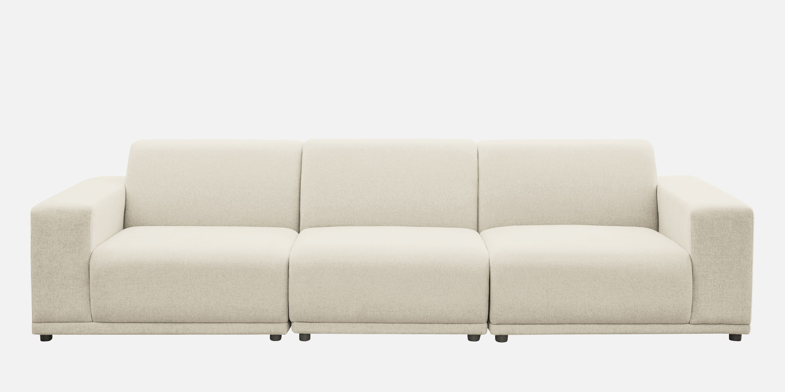 Adam Fabric LHS Sectional Sofa (3+Ottoman Lounger) In Ivory Cream Colour - Febonic Living