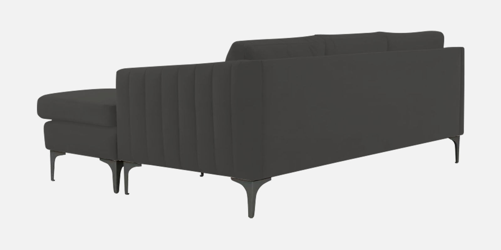 Haru Fabric LHS Sectional Sofa (2+Lounger) In Hory Grey Colour - Febonic Living