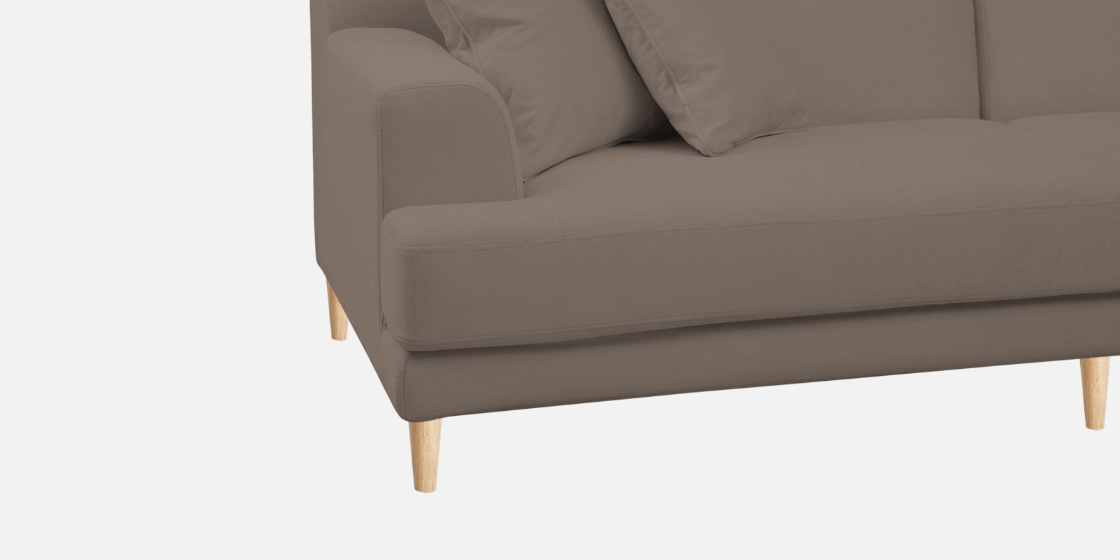 Woody Fabric LHS Sectional Sofa (3+Lounger) In Rock Beige Colour - Febonic Living