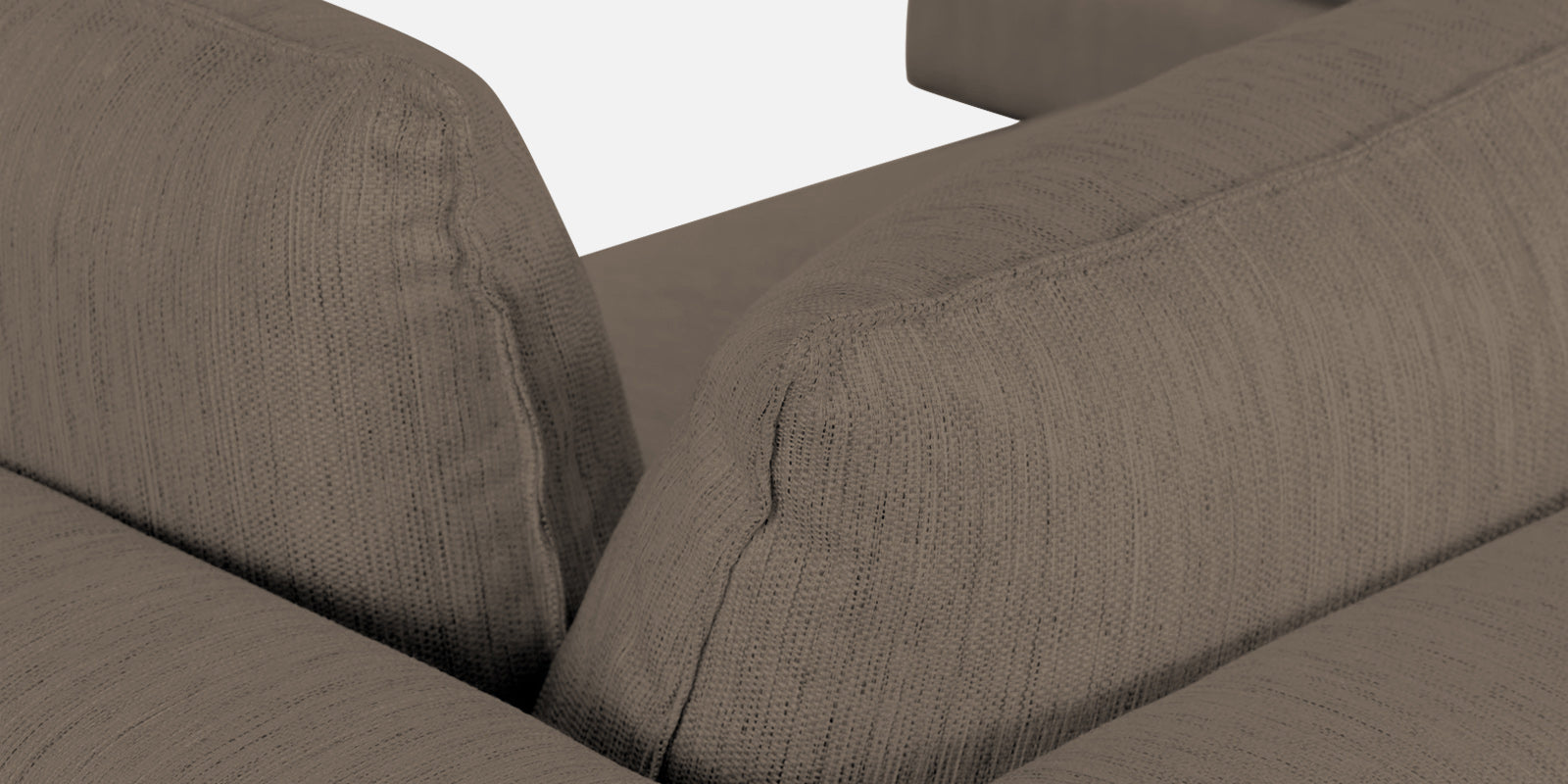 Ziggy Fabric LHS Sectional Sofa (3+Lounger) In Hazel Beige Colour - Febonic Living