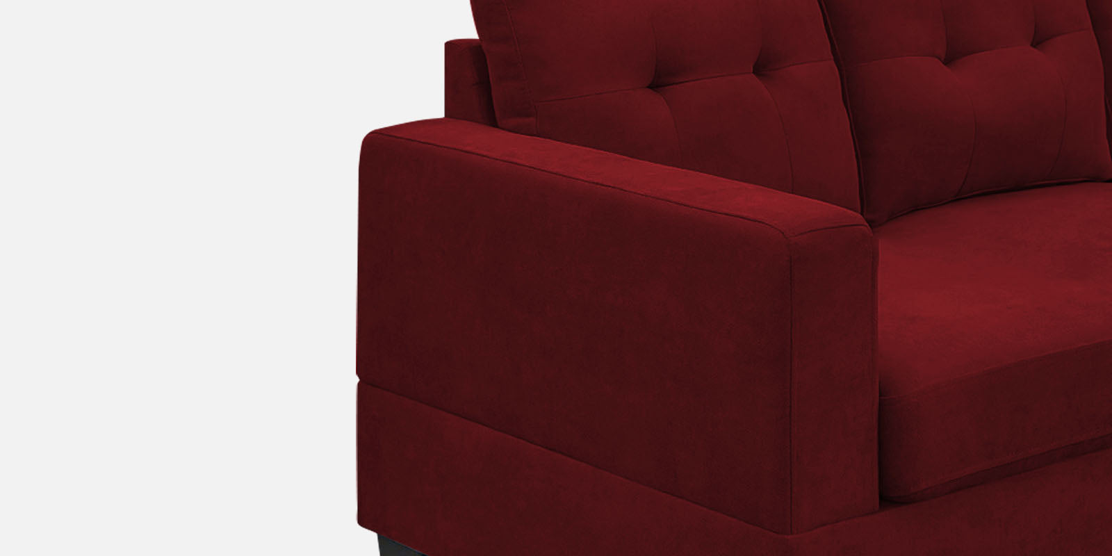 Thomas Fabric LHS Sectional Sofa (2+Lounger) In Blood Maroon Colour - Febonic Living