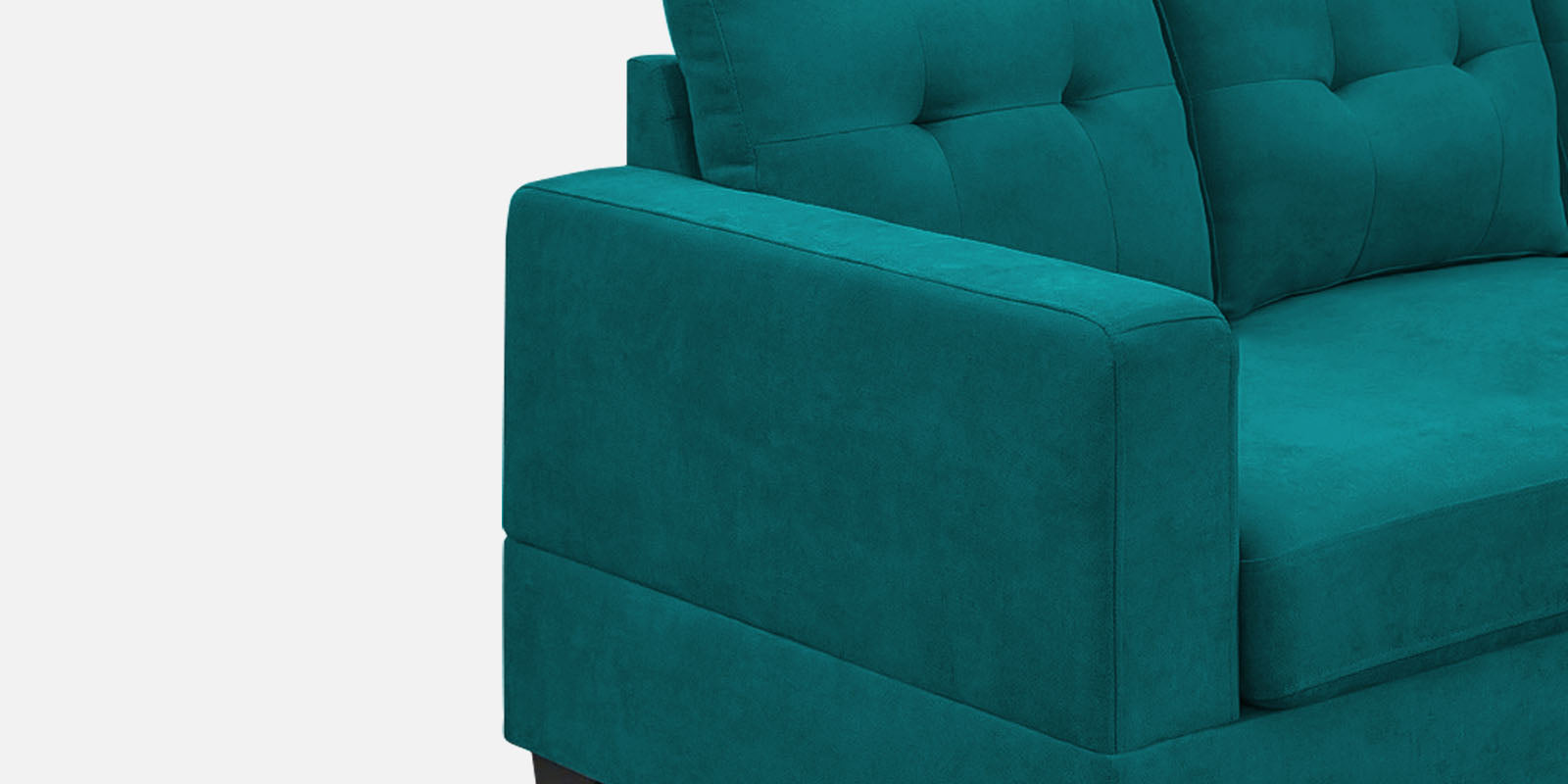 Thomas Fabric LHS Sectional Sofa (2+Lounger) In Sea Green Colour - Febonic Living