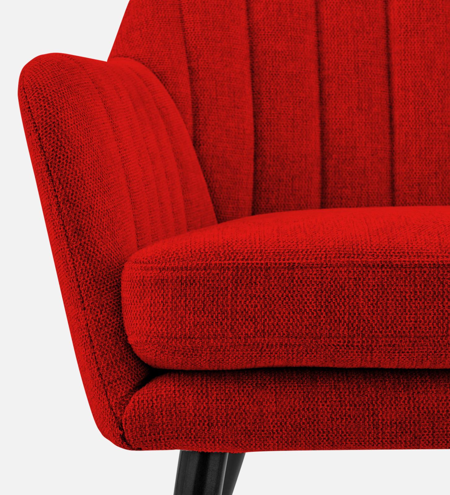 Bella Fabric Arm Chair In Ruby Red Colour - Febonic Living