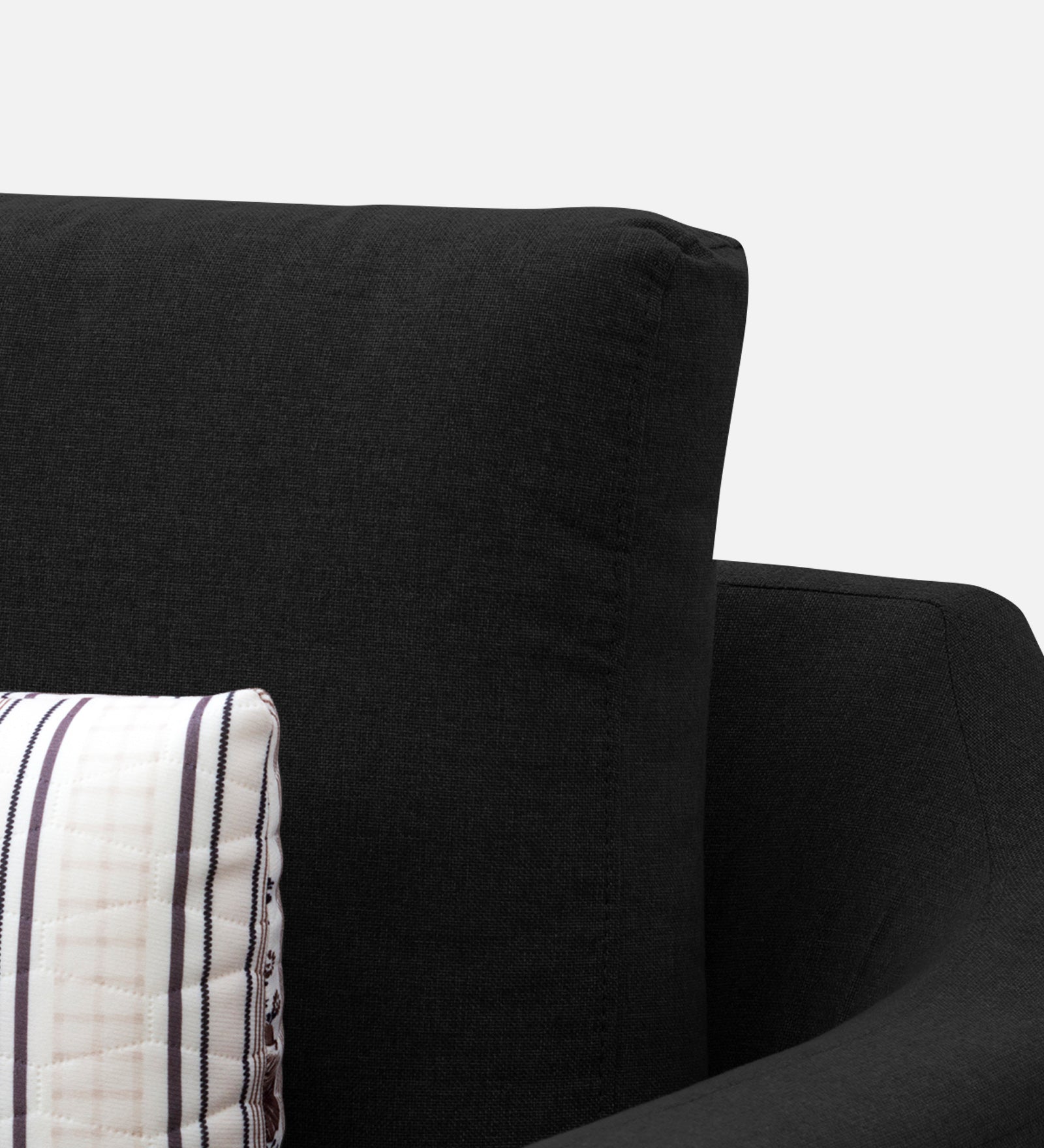 Kevin Fabric 1 Seater Sofa In Zed Black Colour - Febonic Living