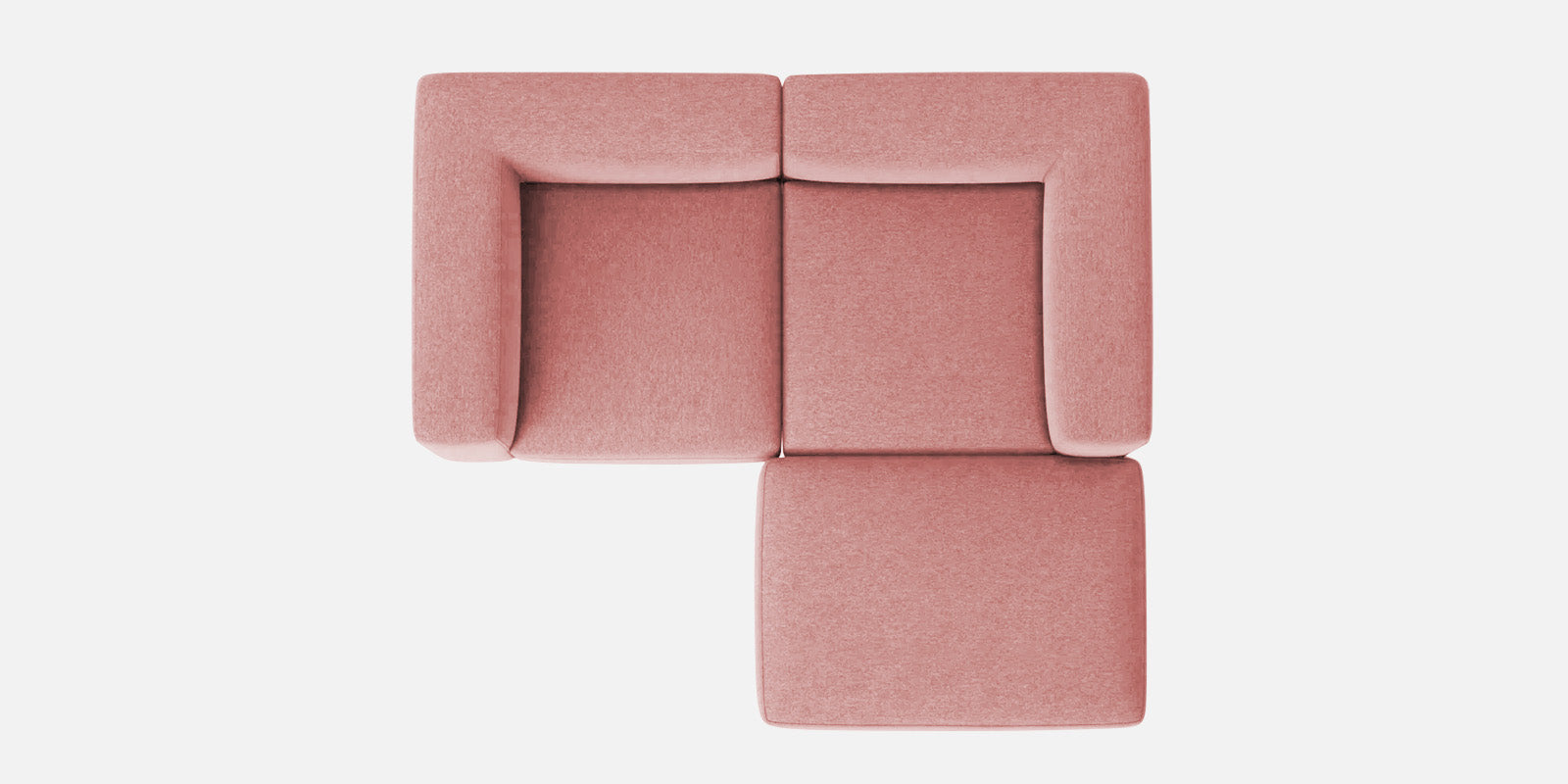 Dora Velvet LHS Sectional Sofa (2+Ottoman Lounger) In Millennial Pink Colour - Febonic Living
