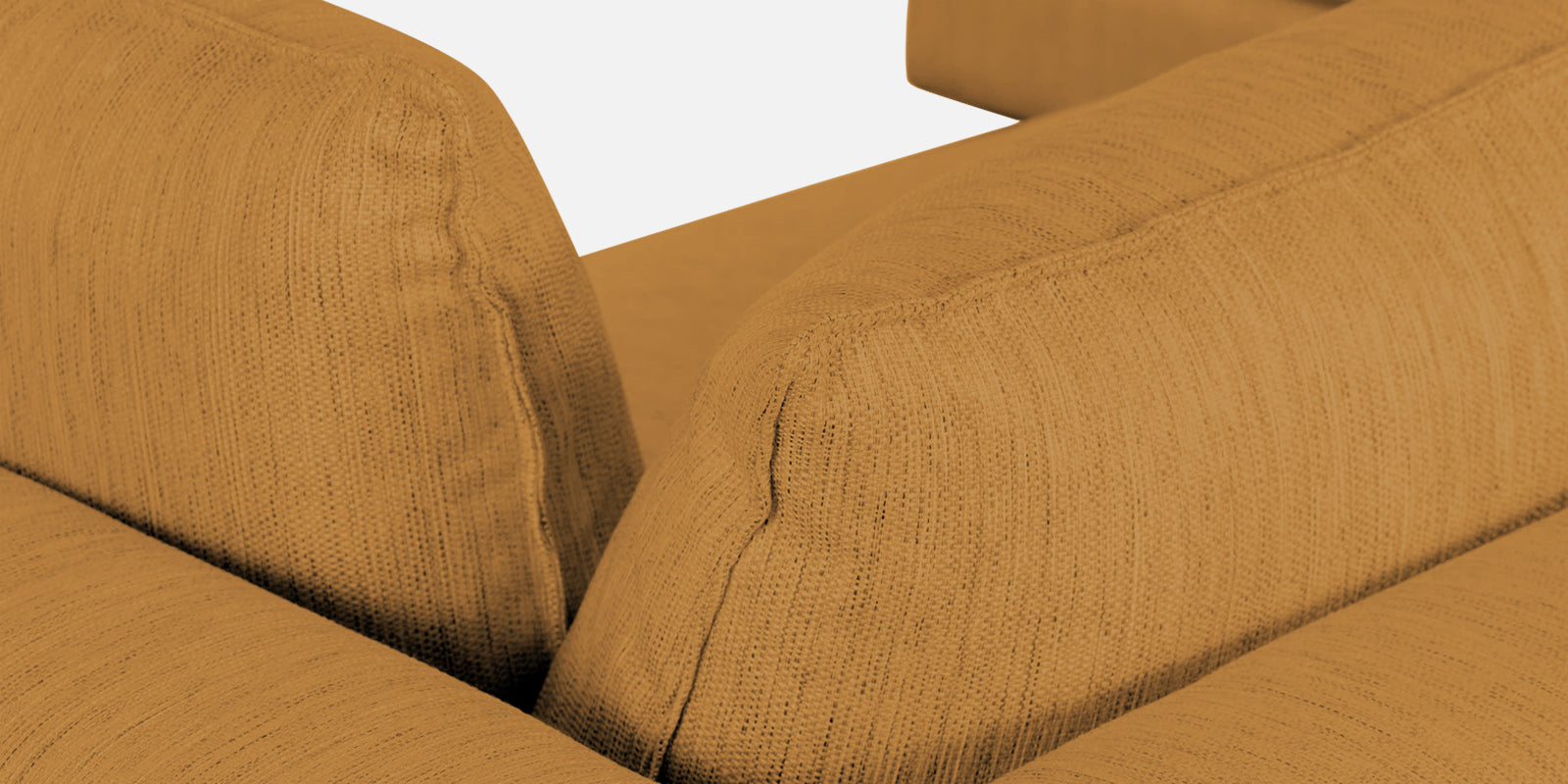 Ziggy Fabric LHS Sectional Sofa (3+Lounger) In Corn Yellow Colour - Febonic Living