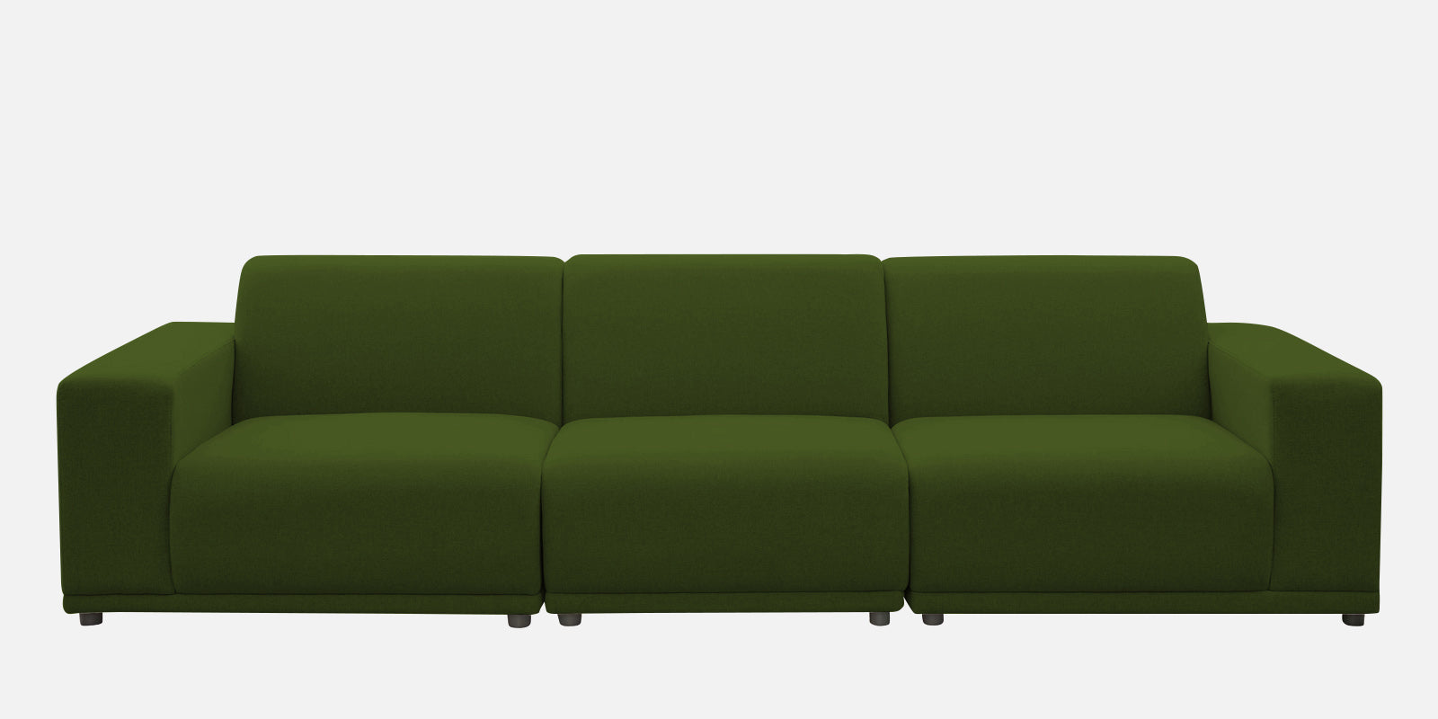 Adam Fabric RHS Sectional Sofa (3+Ottoman Lounger) In Olive Green Colour - Febonic Living