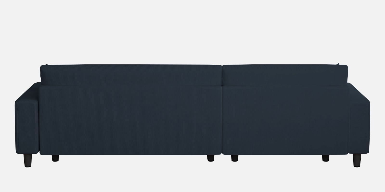 Peach Fabric RHS 6 Seater Sofa Cum Bed With Storage In Denim Blue Colour - Febonic Living