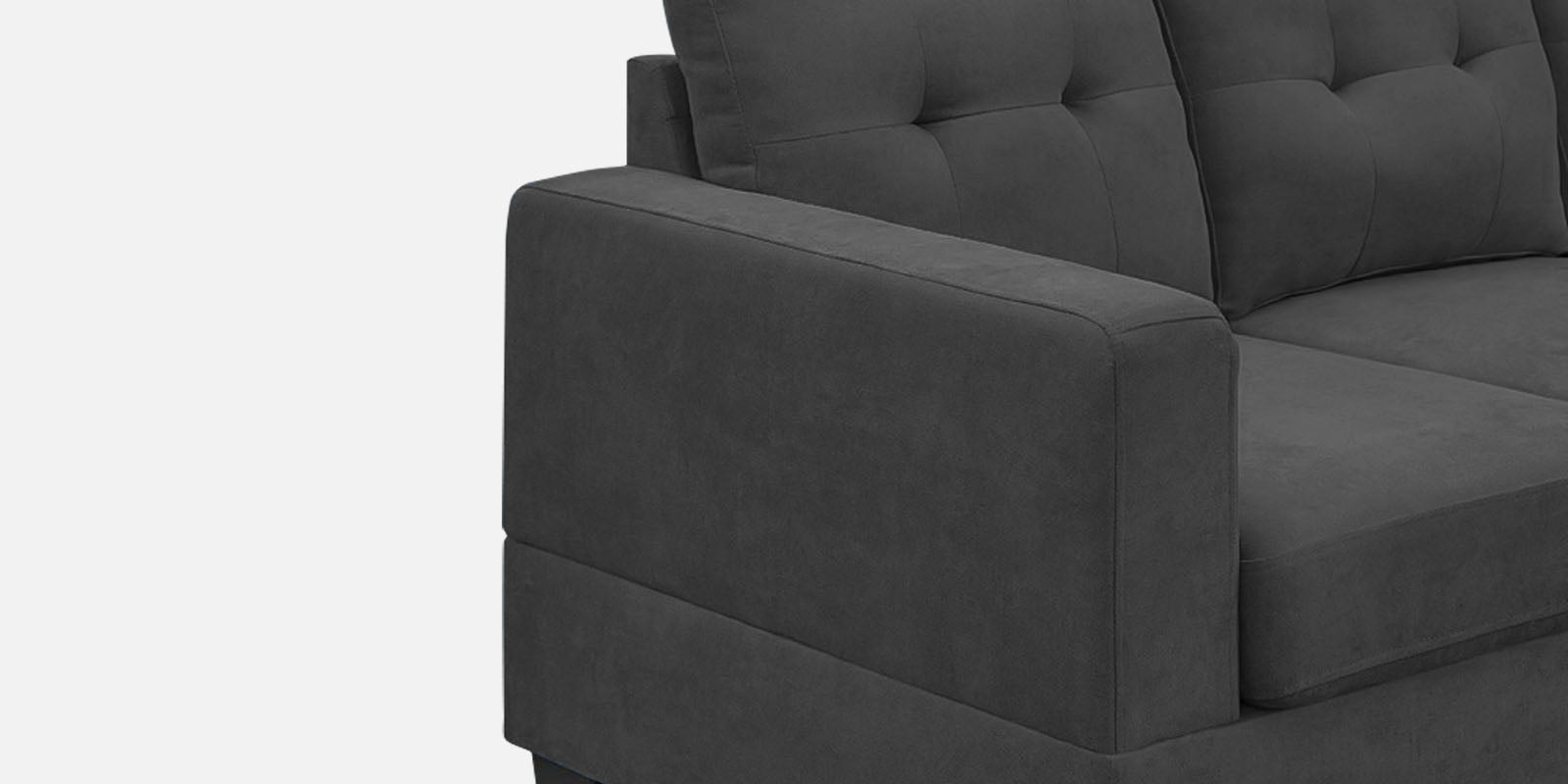 Thomas Fabric LHS Sectional Sofa (3+Lounger) In Charcoal Grey Colour - Febonic Living