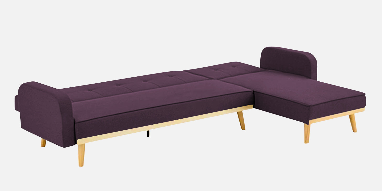 Zuno Fabric RHS Convertible Sofa Cum Bed In Greek Purple Colour - Febonic Living