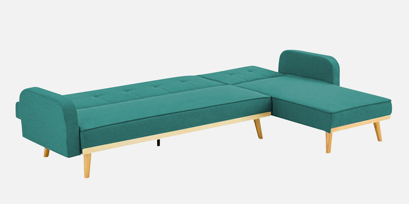 Zuno Fabric RHS Convertible Sofa Cum Bed In Sea Green Colour - Febonic Living