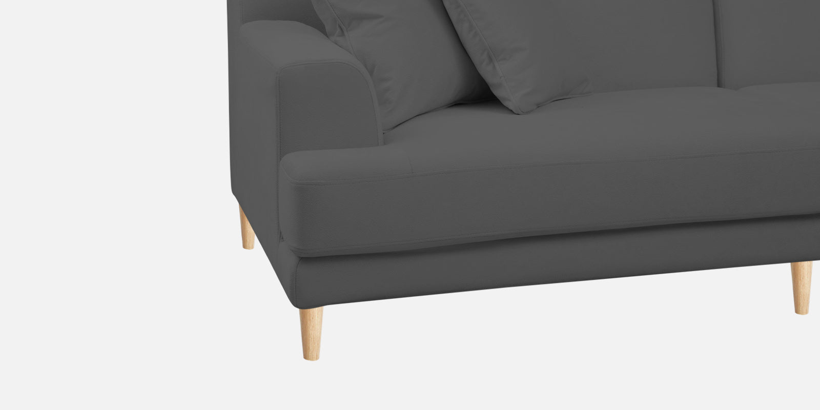 Woody Fabric LHS Sectional Sofa (3+Lounger) In Pure Grey Colour - Febonic Living