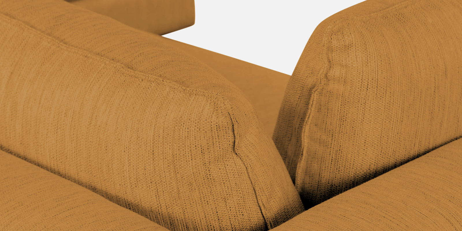 Ziggy Fabric RHS Sectional Sofa (3+Lounger) In Corn Yellow Colour - Febonic Living