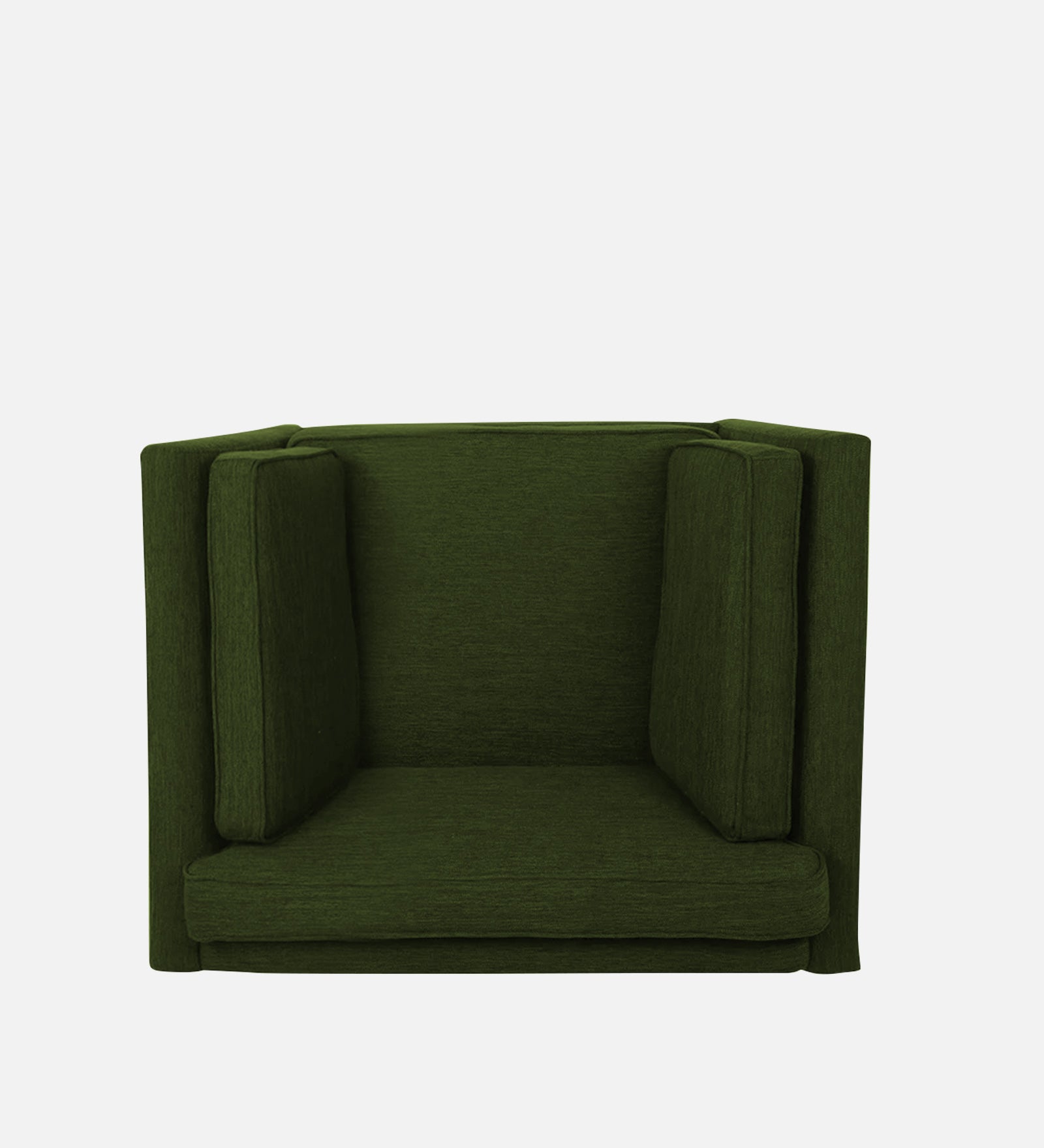 Nigar Fabric 1 Seater Sofa in Olive Green Colour