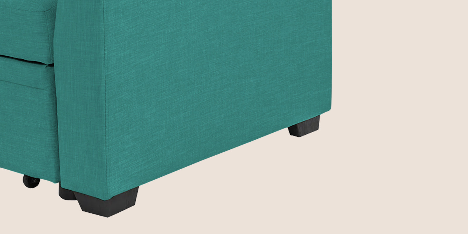 Jody Fabric 3 Seater Pull Out Sofa Cum Bed In Sea Green Colour With Storage - Febonic Living