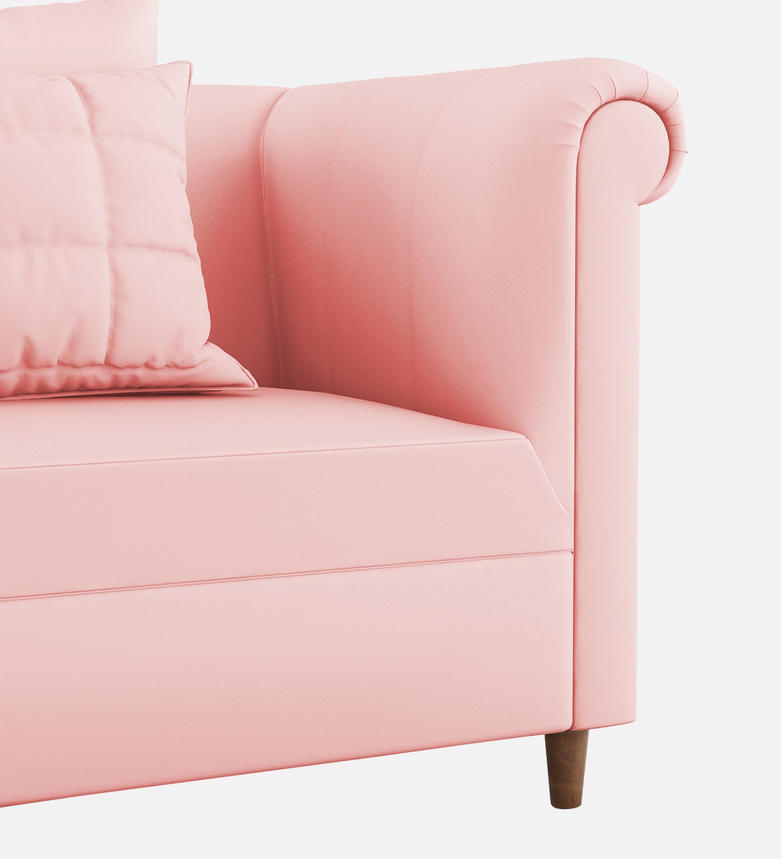 Rubi Velvet 1 Seater Sofa In Millennial Pink Colour - Febonic Living