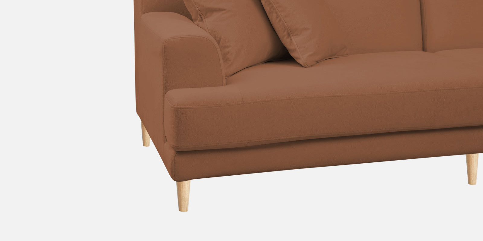 Woody Fabric LHS Sectional Sofa (3+Lounger) In Caramel Beige Colour - Febonic Living
