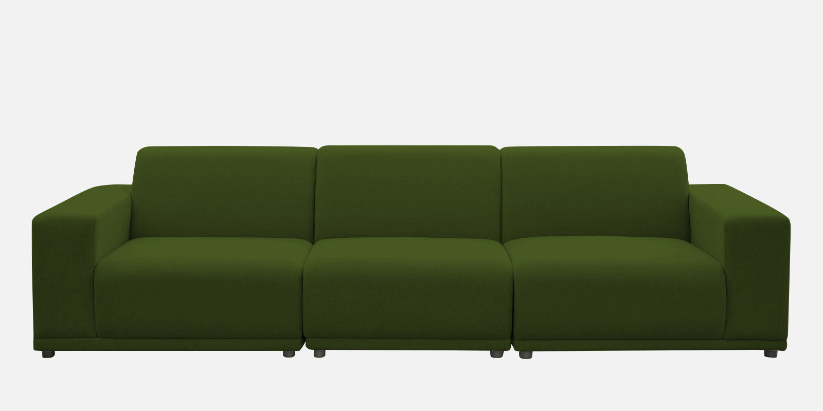 Adam Fabric LHS Sectional Sofa (3+Ottoman Lounger) In Olive Green Colour - Febonic Living