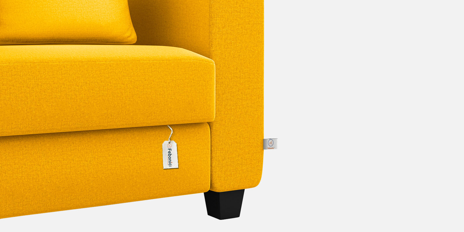 Cosmic Fabric 2 Seater Sofa In Bold Yellow Colour - Febonic Living