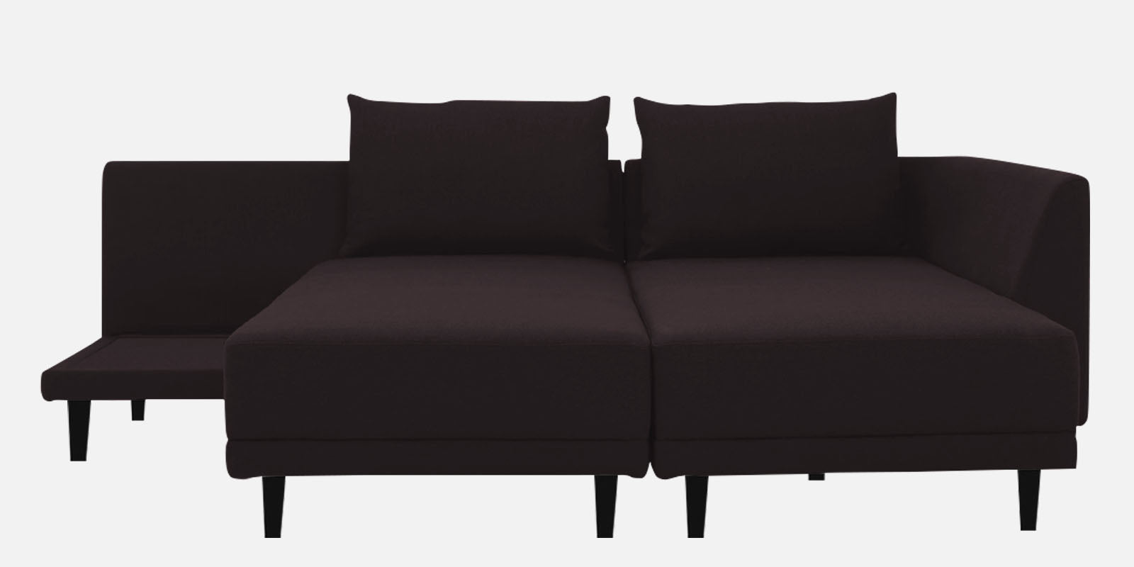 Ira Fabric LHS 6 Seater Convertible Sofa Cum Bed In Cara Brown Colour - Febonic Living