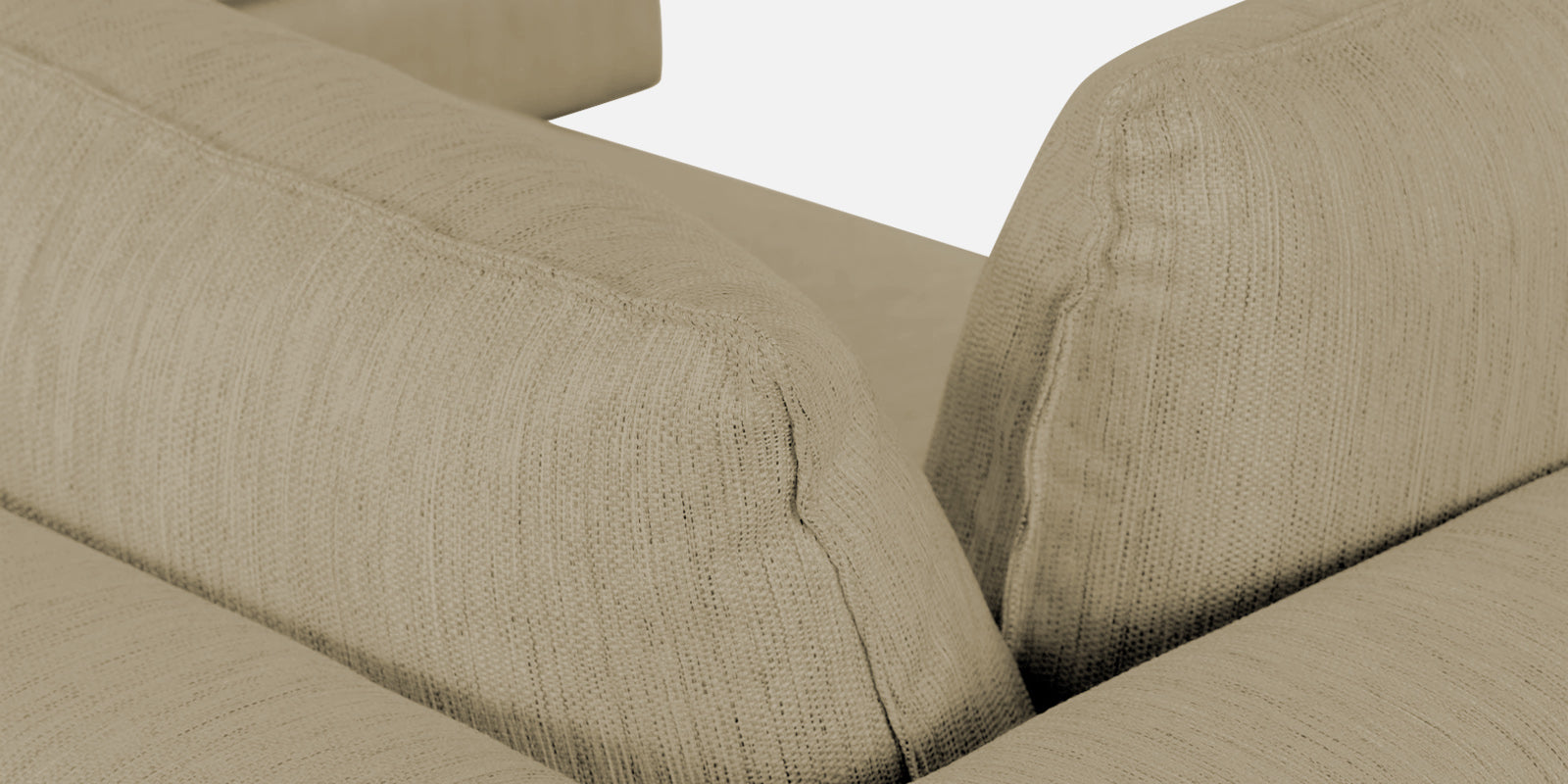 Ziggy Fabric RHS Sectional Sofa (3+Lounger) In Honey Beige Colour - Febonic Living