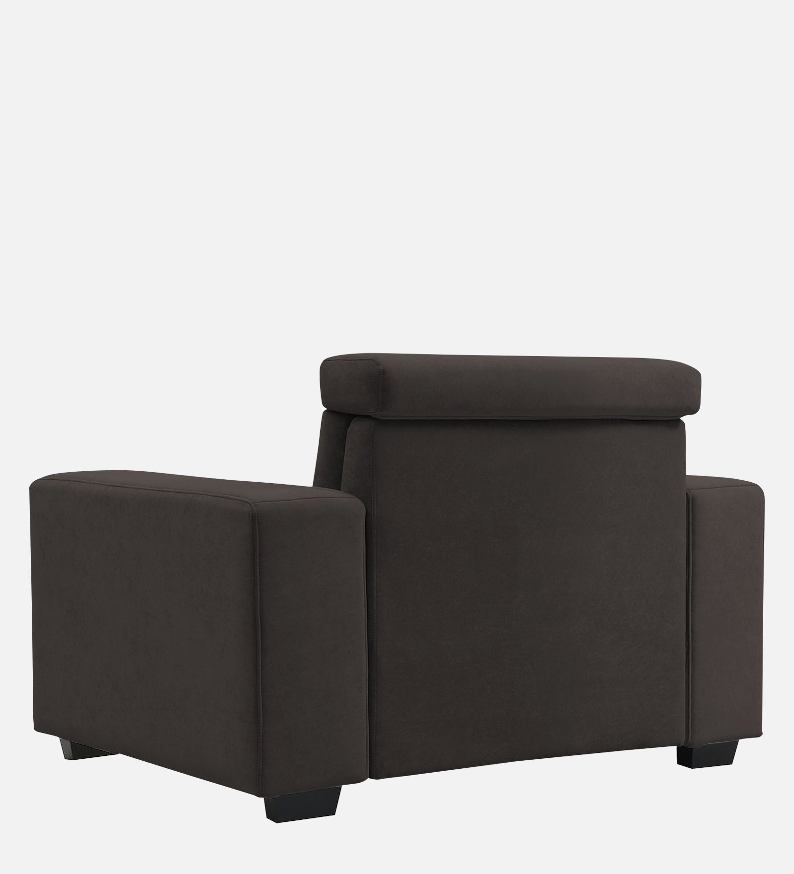 Hiro Fabric 1 Seater Sofa In Coal Brown Colour - Febonic Living