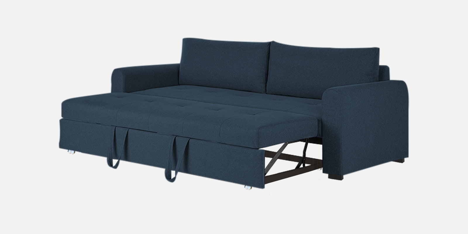 Sigma Fabric 3 Seater Pull Out Sofa Cum Bed In Light Blue Colour - Febonic Living