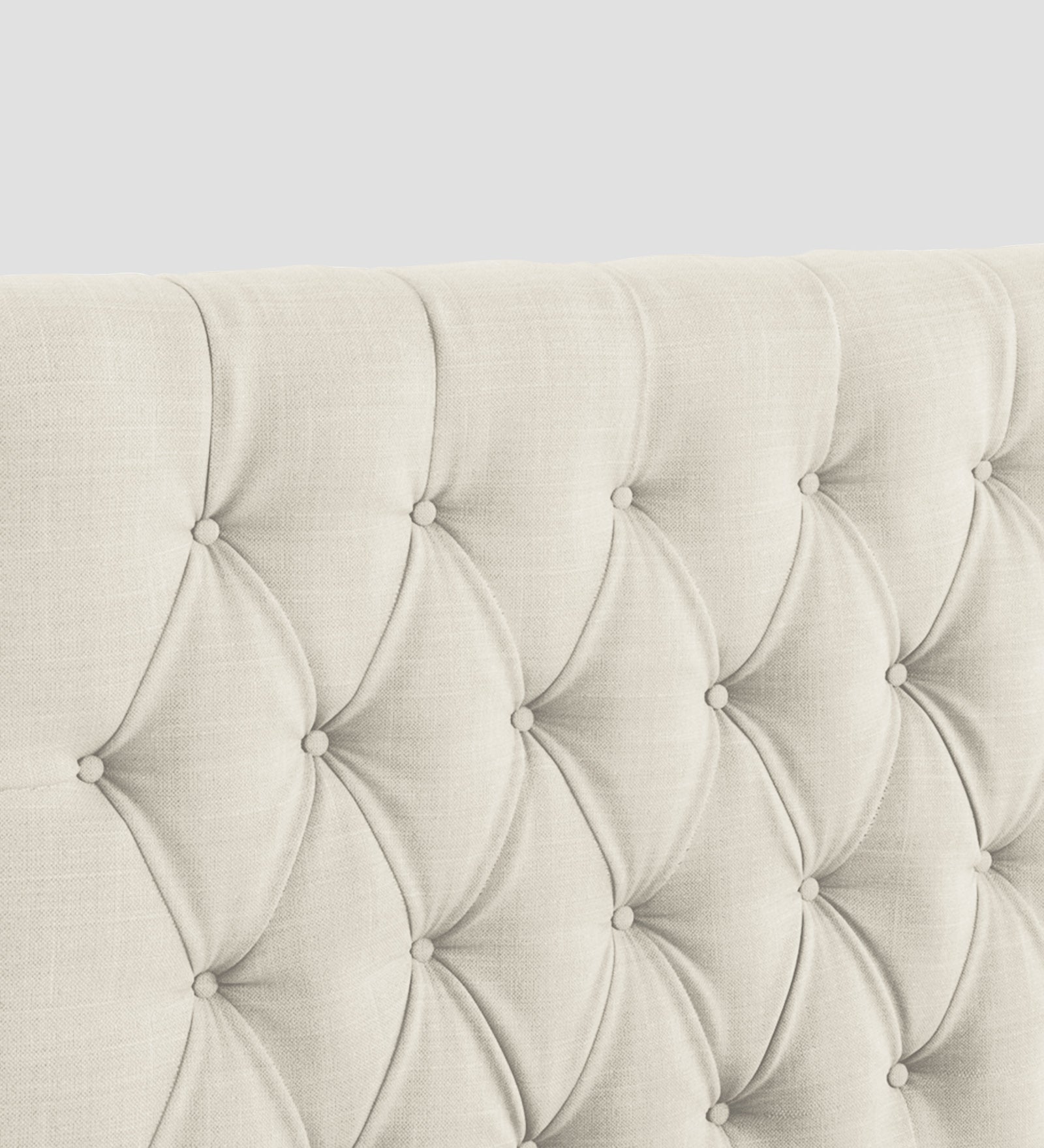 Isko Fabric Upholstered Single Bed in Ivory Cream Colour with Box Storage - Febonic Living