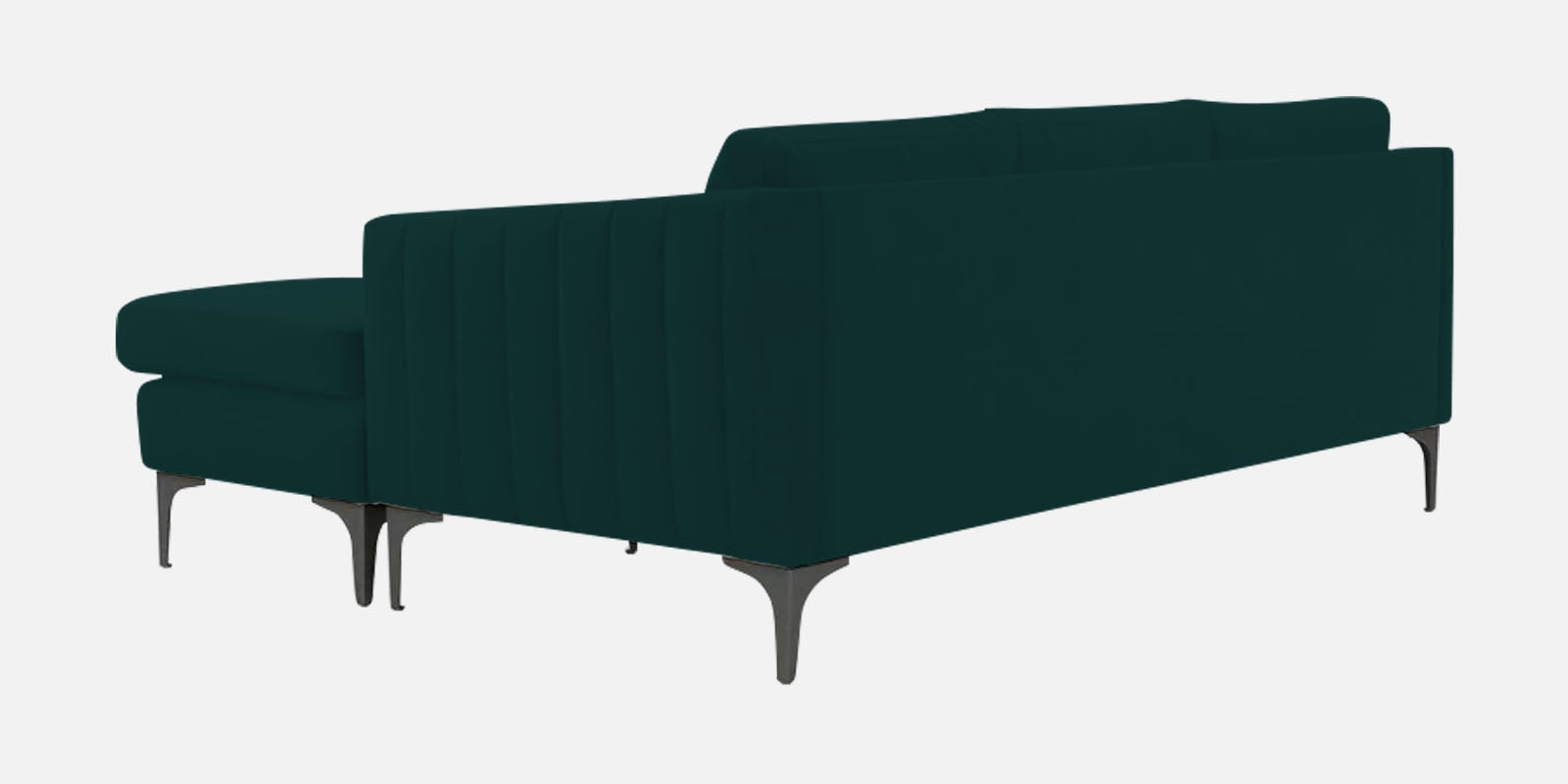 Haru Fabric LHS Sectional Sofa (2+Lounger) In Forest Green Colour - Febonic Living