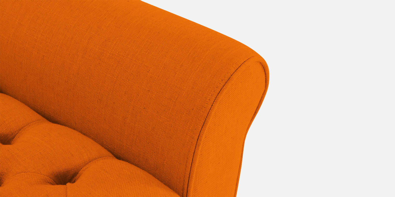 Nowia Fabric 2 Seater Recamier In Vivid Orange Colour With Storage - Febonic Living