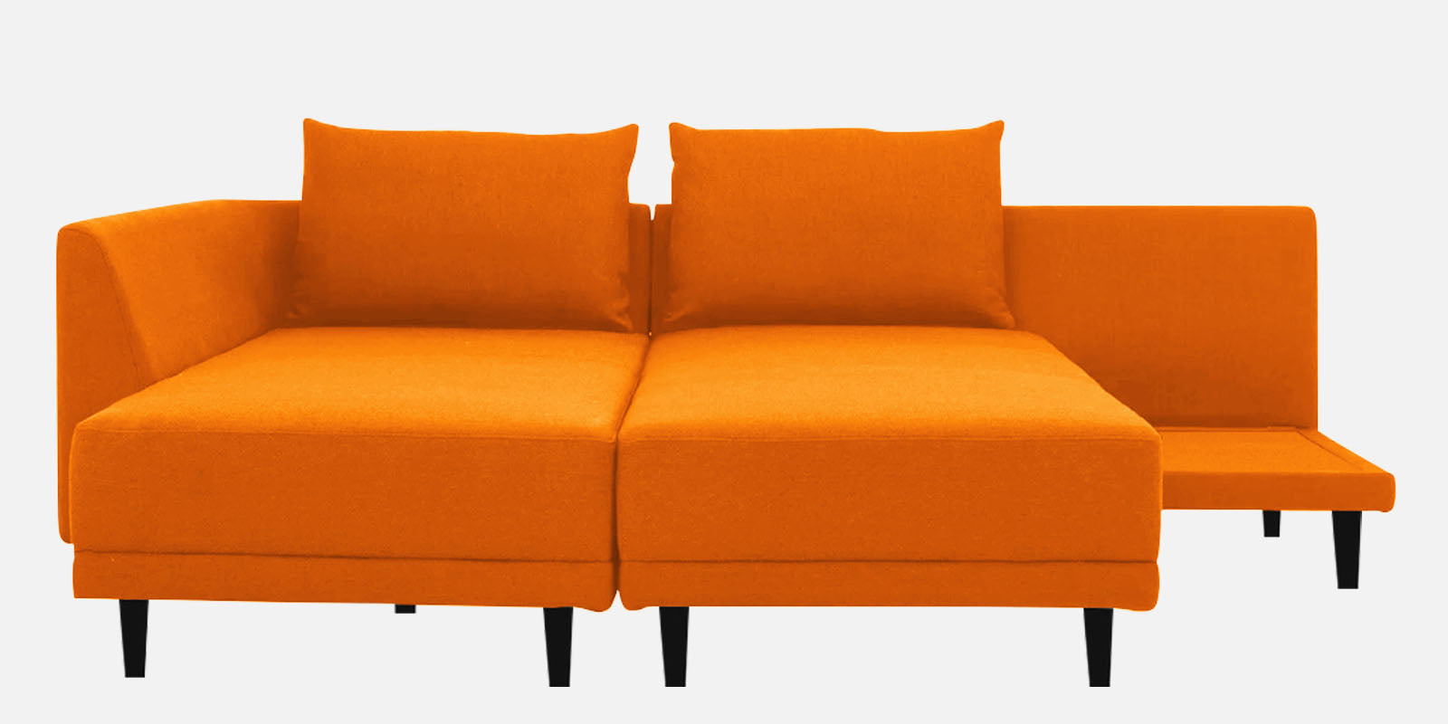 Ira Fabric RHS 6 Seater Convertible Sofa Cum Bed In Vivid Orange Colour - Febonic Living
