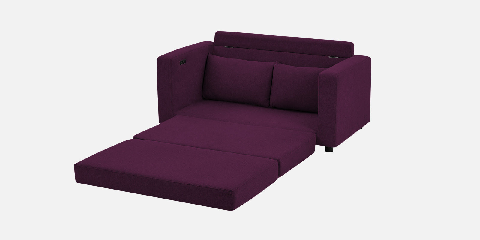 Roman Fabric 3 Seater Convertable Sofa Cum Bed in Greek Purple Colour With Portable