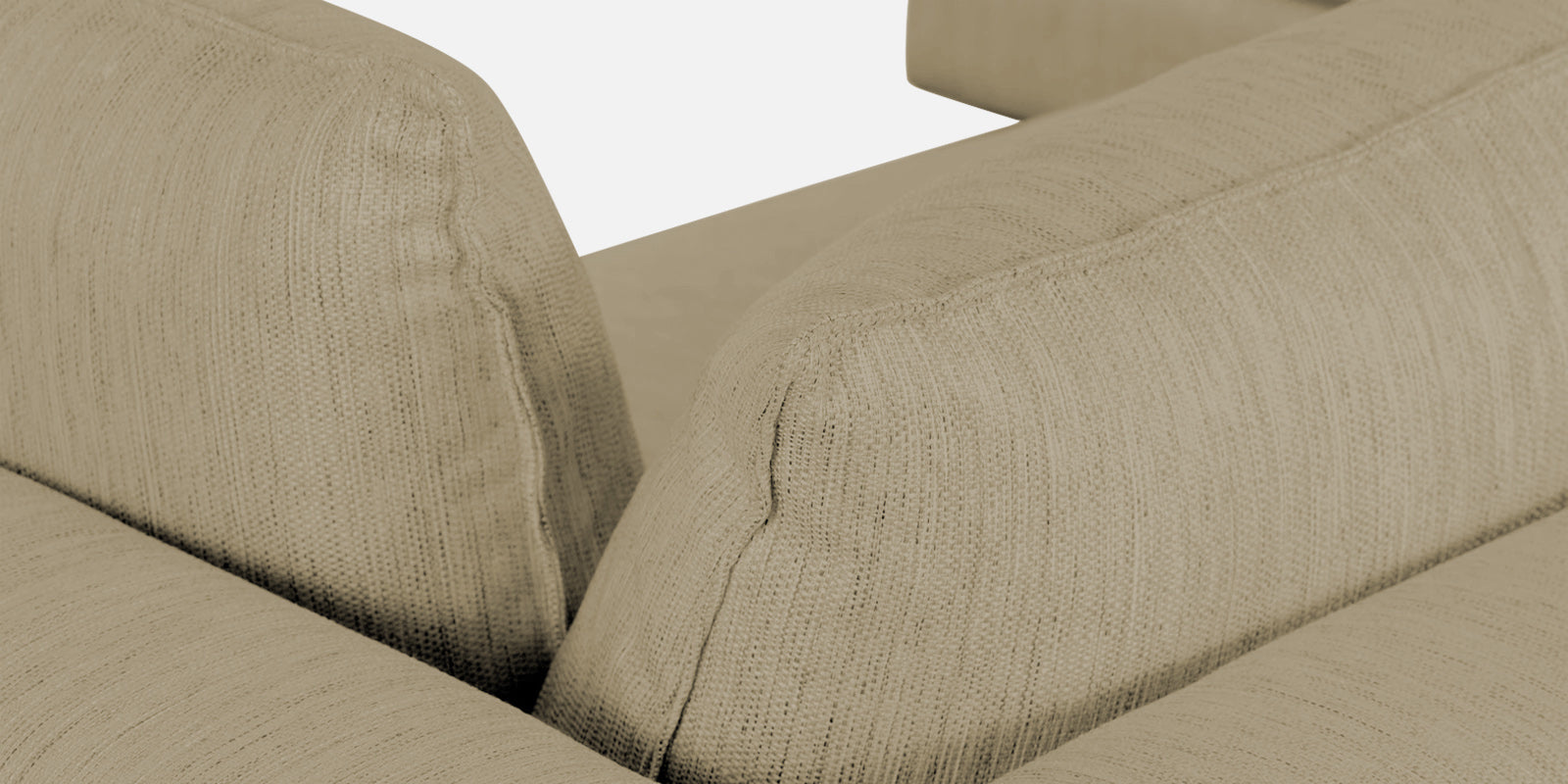 Ziggy Fabric LHS Sectional Sofa (3+Lounger) In Honey Beige Colour - Febonic Living