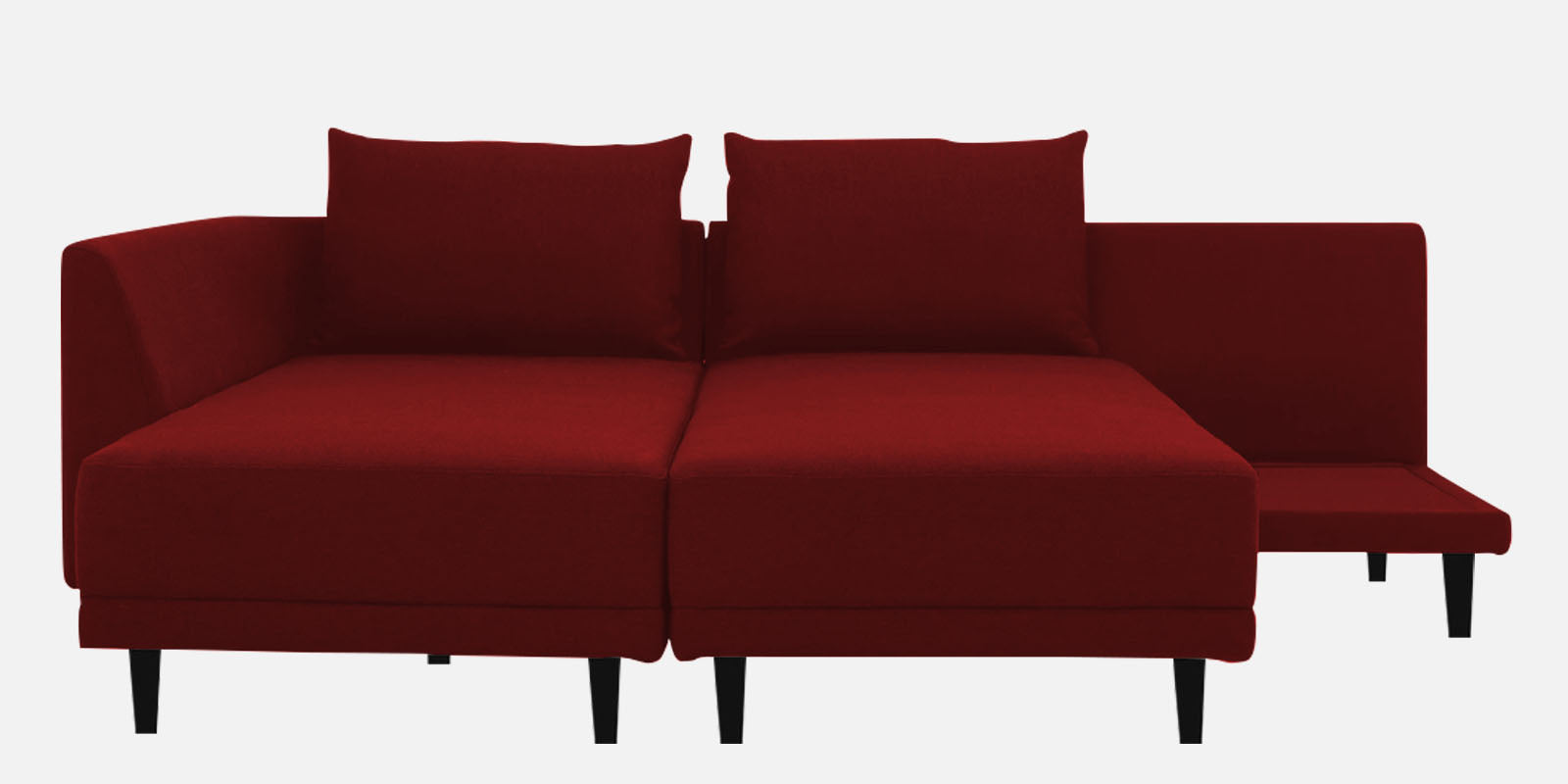 Ira Fabric RHS 6 Seater Convertible Sofa Cum Bed In Blood Maroon Colour - Febonic Living