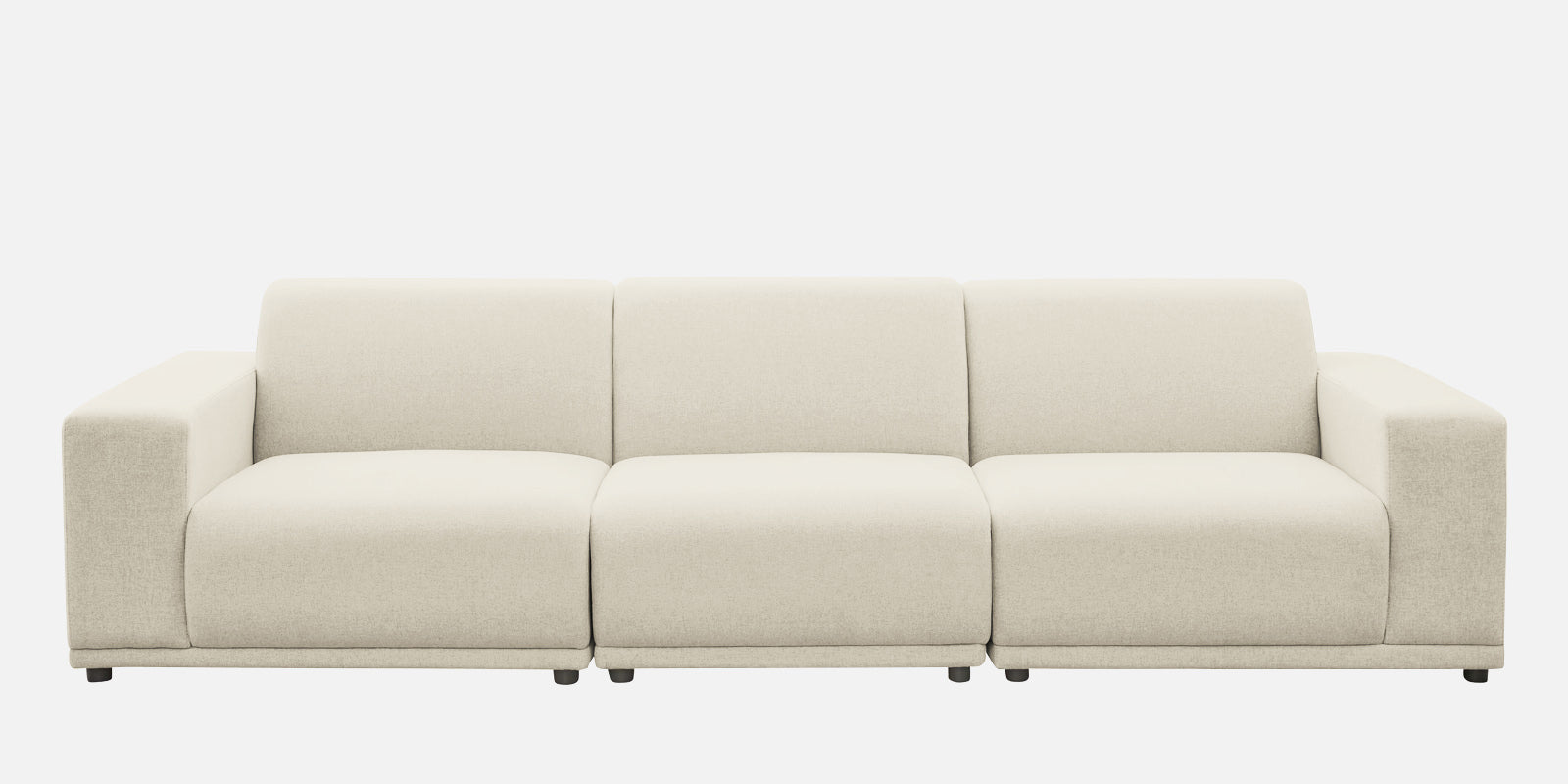 Adam Fabric RHS Sectional Sofa (3+Ottoman Lounger) In Ivory Cream Colour - Febonic Living