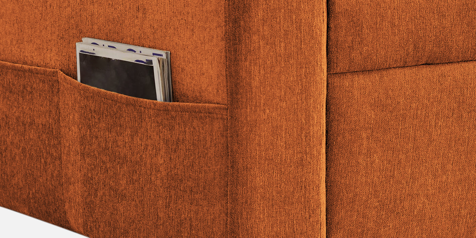 Kara Fabric 2 Seater Pull Out Sofa Cum Bed In Vivid Orange Colour - Febonic Living