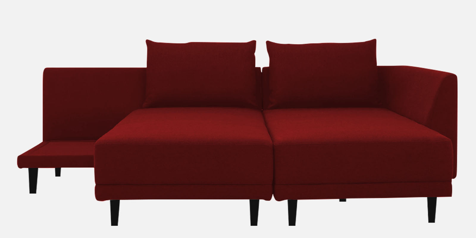 Ira Fabric LHS 6 Seater Convertible Sofa Cum Bed In Blood Maroon Colour - Febonic Living