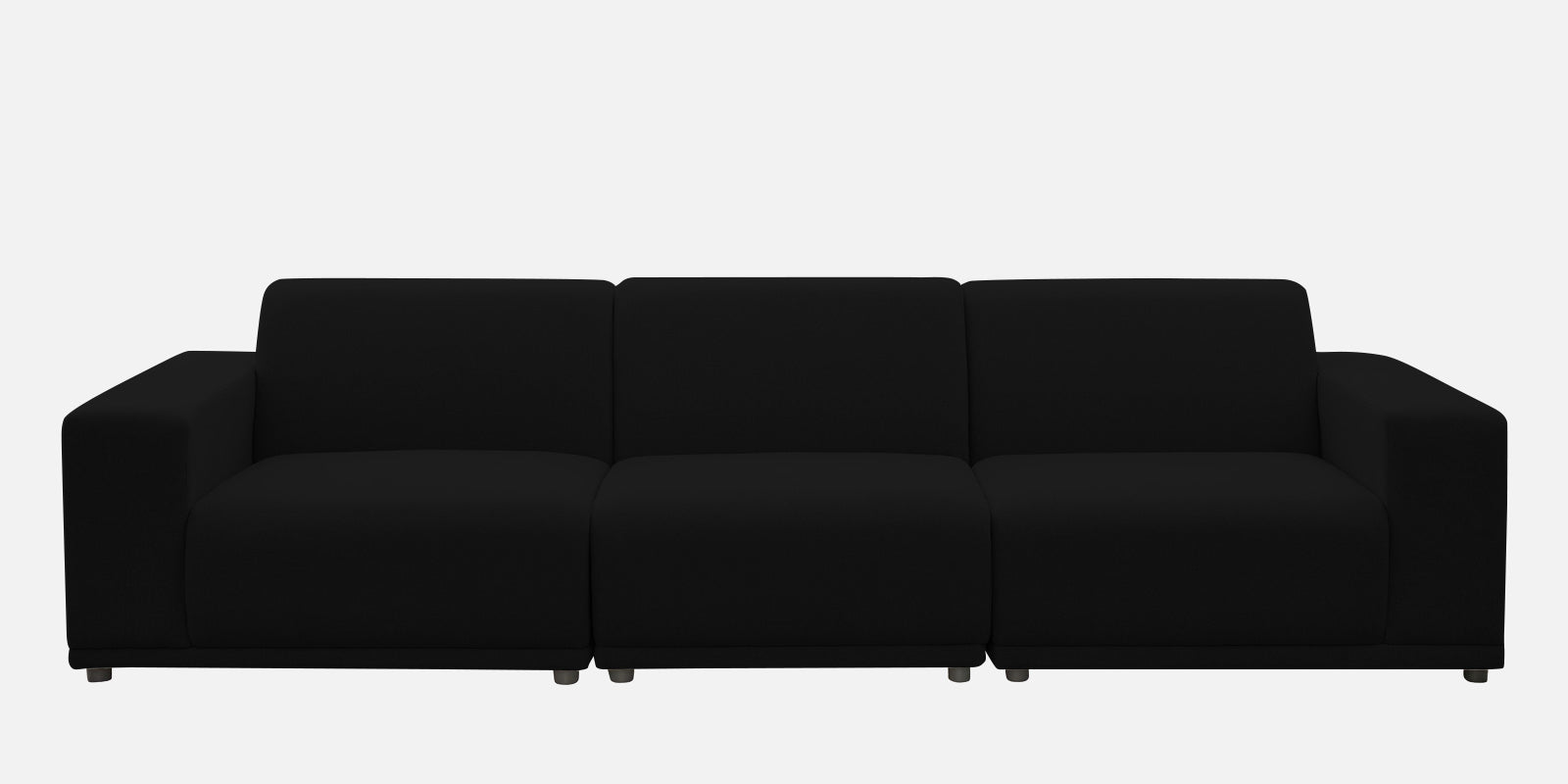 Adam Fabric RHS Sectional Sofa (3+Ottoman Lounger) In Zed Black Colour - Febonic Living